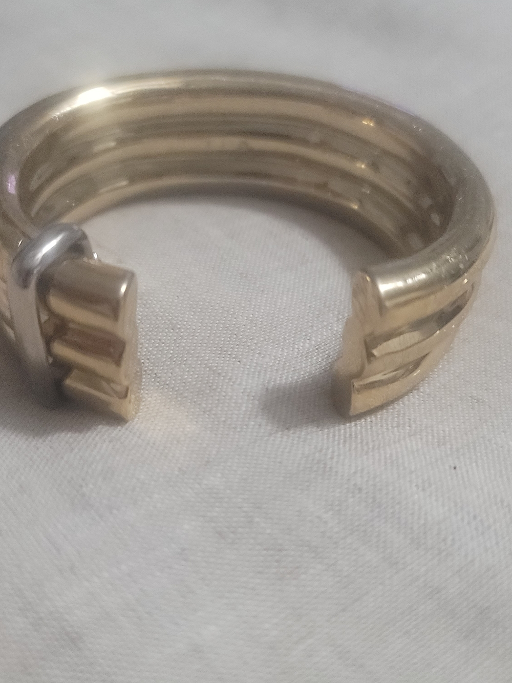 Polished Gold Tone Open Cuff Bracelet for Women